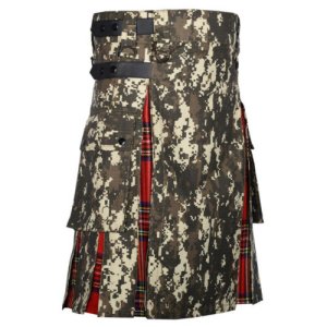 Scottish Fashion Utility Hybrid Digital Camo Kilt Cotton