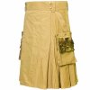 Scottish Fashion Utility Hybrid Kilts Khaki Tartan For Men1