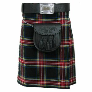 Scottish Men’s Black Stewart Tartan Kilt