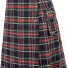 Scottish Style Plaid Contrast Color Pocket Pleated Skirt Kilt for Men Irish Traditional