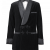 Smoking Jacket Black Velvet Black Silk