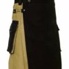 Stylish Two Toned Khaki & Black Utility Kilt1