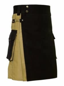 Stylish Two Toned Khaki & Black Utility Kilt1