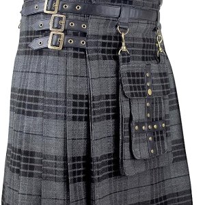 Tartan Utility Kilts for Men with Front Detachable Pocket