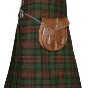 Traditional Brown Watch Tartan kilt Custom Made Leather Strap