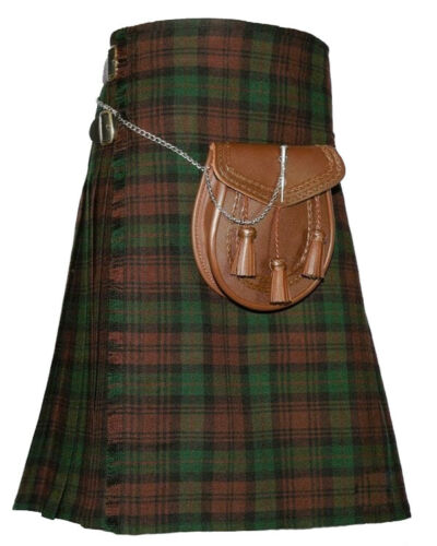 Traditional Brown Watch Tartan kilt Custom Made Leather Strap