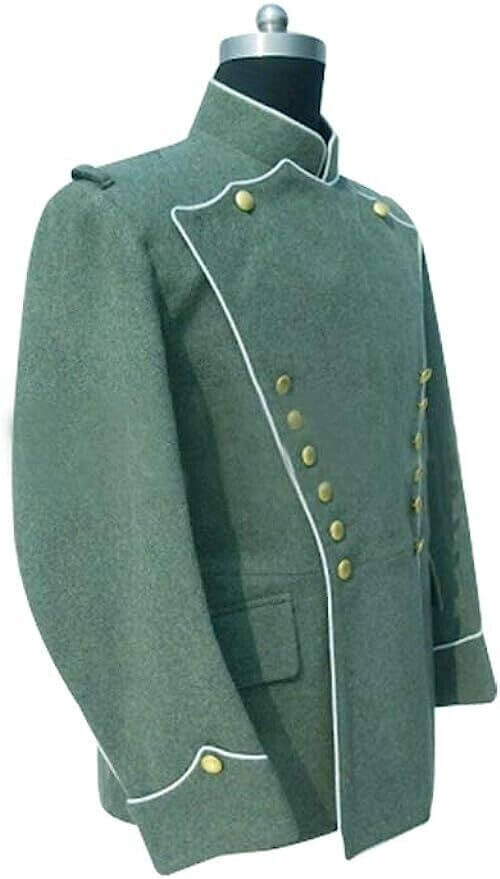 WWI German Empire white pipped Officer Flied Grey Tunic Jacket High Quality1