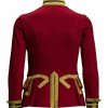 Womens Red Wool French Terry Officer’s Military Band Jacket1