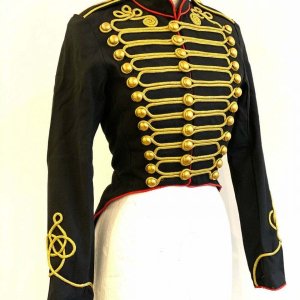 Women’s Ring Master Hussar Officers Black Red Tail Coat