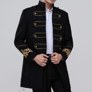 Men's Military Tunic Long Jackets Coats Mess Dress Gothic Coat