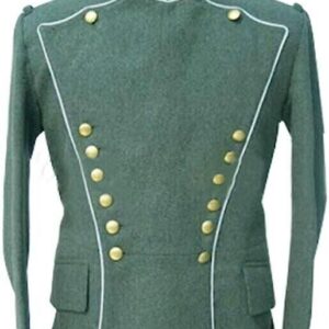 WWI German Empire white pipped Officer Flied Green Tunic Jacket High Quality