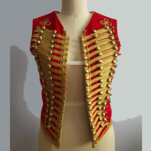 1855 Circa Sergeants Officer Men’s Red Wool Full Dress Tunic Hussar Vest