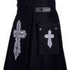 CELTIC SWORD EMBROIDERY PATTERN BLACK UTILITY KILT