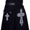 CELTIC SWORD EMBROIDERY PATTERN BLACK UTILITY KILT1