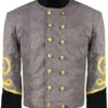 Civil War CS Officer’s Grey with Black 4 Braid Double Breast Shell Jacket