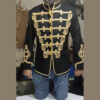 Men's Black Imperial German Hussar Attila Tunic Military Jacket, Men's Fashion Hussar Jacket