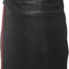 Mens Black Leather Pleated LARP Utility Kilt Flat Front Pocket Wrap Style3