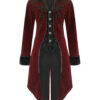 Mens Exquisite Gothic Steampunk Vampire style mens knee-length smoking jacket