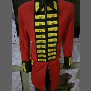 New Red Men's War British Military Officer Frock Coat