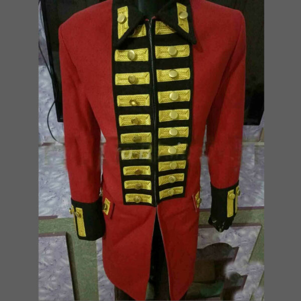 New Red Men’s War British Military Officer Frock Coat