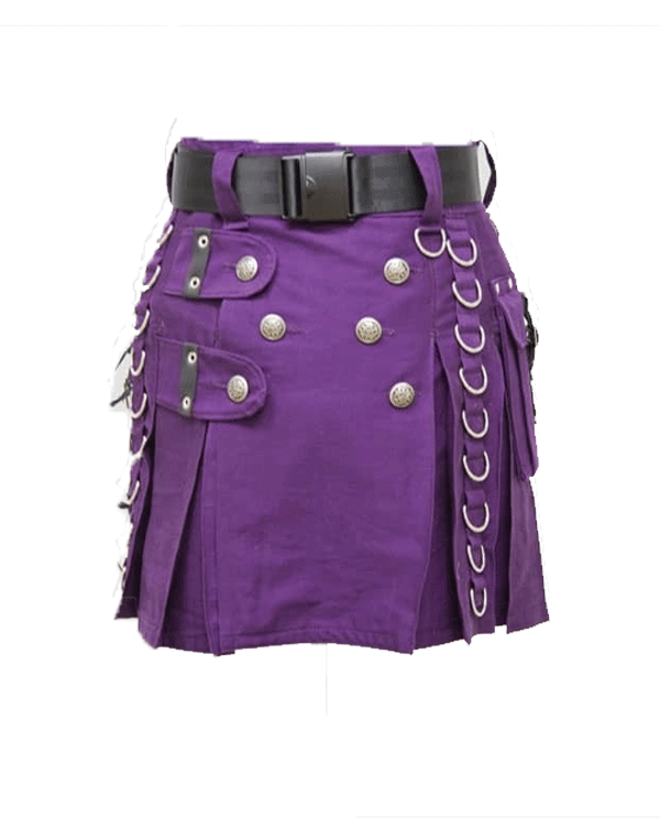 PURPLE MINI UTILITY KILT FOR WOMEN1