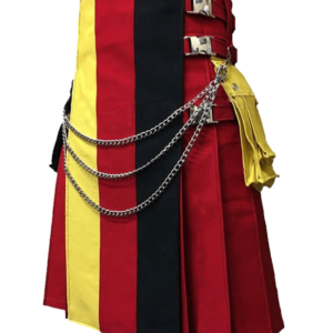 RED CANVAS UTILITY KILT WITH GERMAN FLAG