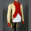 American Revolution British Off White & Red Men Coat War Uniform