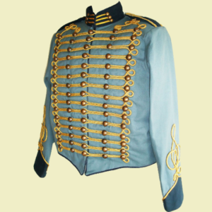 Mens Steampunk Military Jacket with Gold Braiding,Mens Braided Jacket