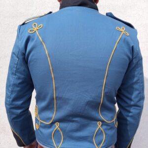 Sky Blue hussar jacket parade jacket mens military jacket army drummer musician jacket