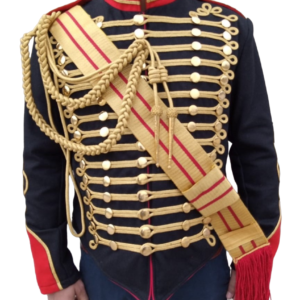 men's Black Jacket Ceremonial Hussar Officers with Aiguillette With Accessories