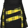 Men’s Modern Hybrid Cotton & Tartan Cross Strip Designer Kilts for Wedding