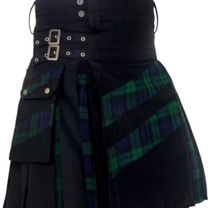 Men's Modern Hybrid Cotton & Tartan Kilt Cross Strip Designer for Weddings