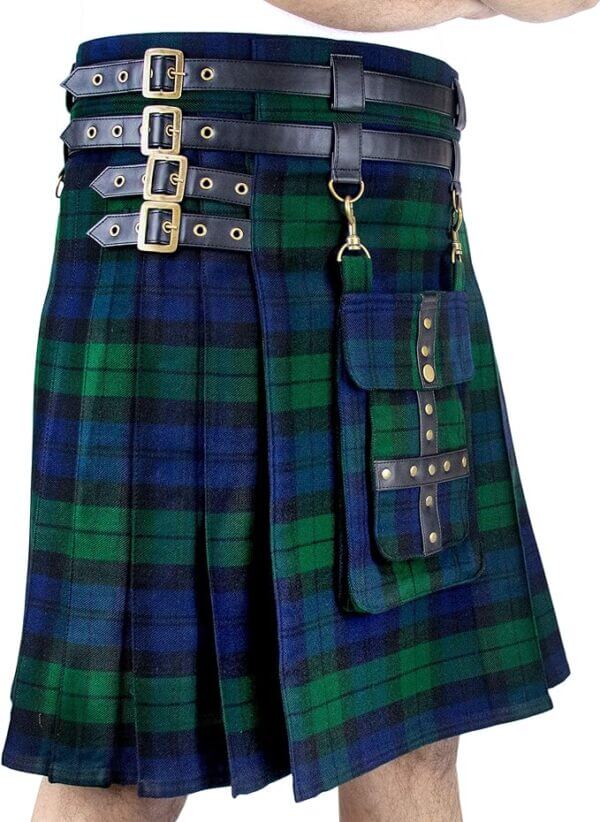 Tartan Utility Kilts For Men with Front Detachable pocket