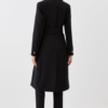 Italian Manteco Wool Blend Tailored Belted Midi Coat