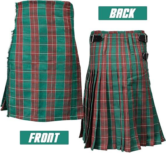 Traditional Tartan Kilt for Men I Polyviscose 8 Yard Scottish Mens Kilt